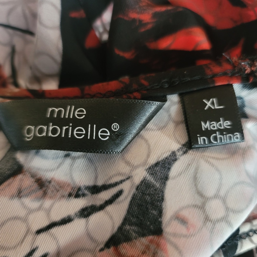 Mlle Gabrielle Women XL Sleeveless Tropical Floral Asymmetrical‎ Boho Midi Dress - Picture 5 of 11